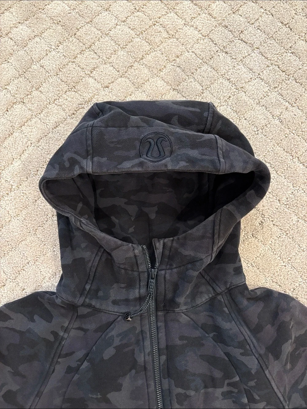 lululemon athletica Black Camo Zip-Up Hoodie